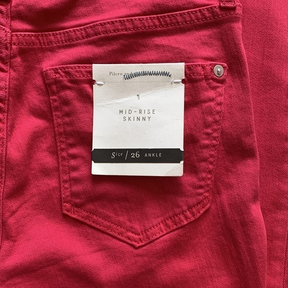 NEW Pilcro and the Letterpress Anthropologie Mid Rise Skinny Ankle Pink Jeans - Picture 11 of 16